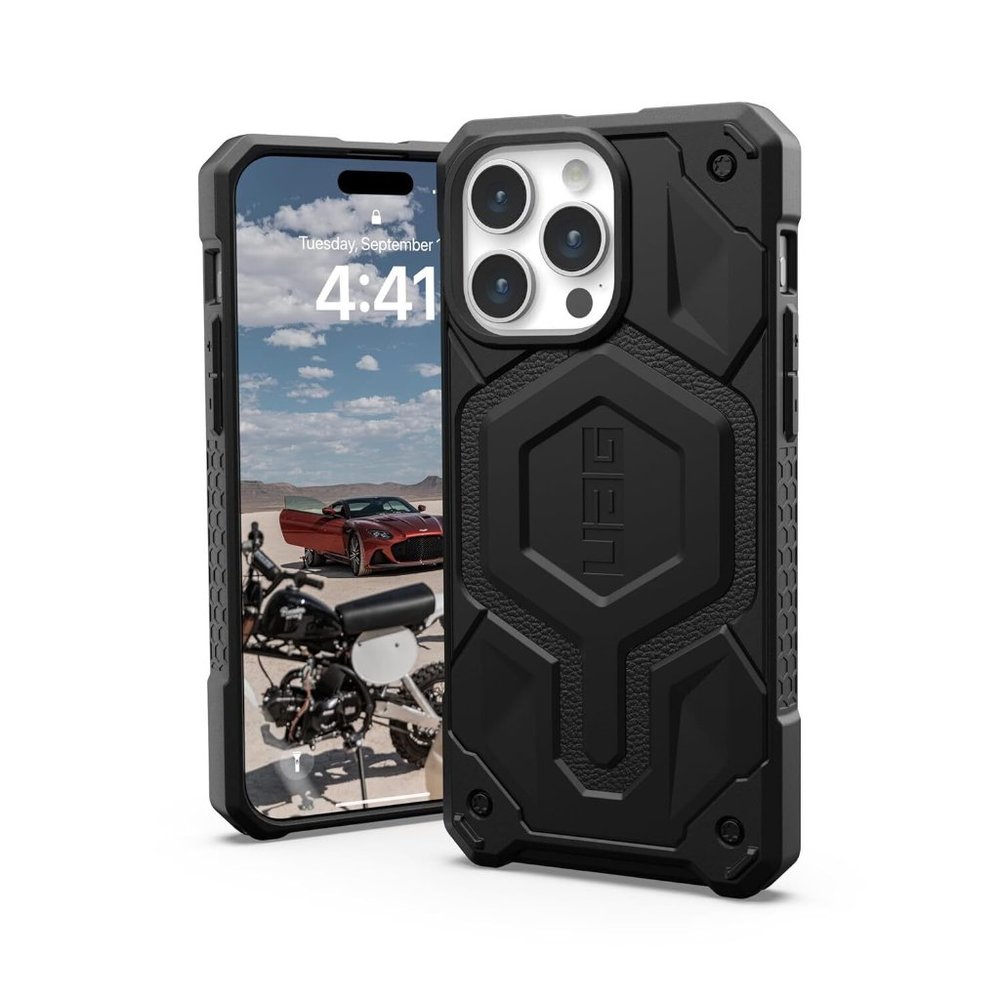 UAG iPhone 15 Pro Max Case 6.7" Monarch Pro Black, Built-in Magnet for Magsafe